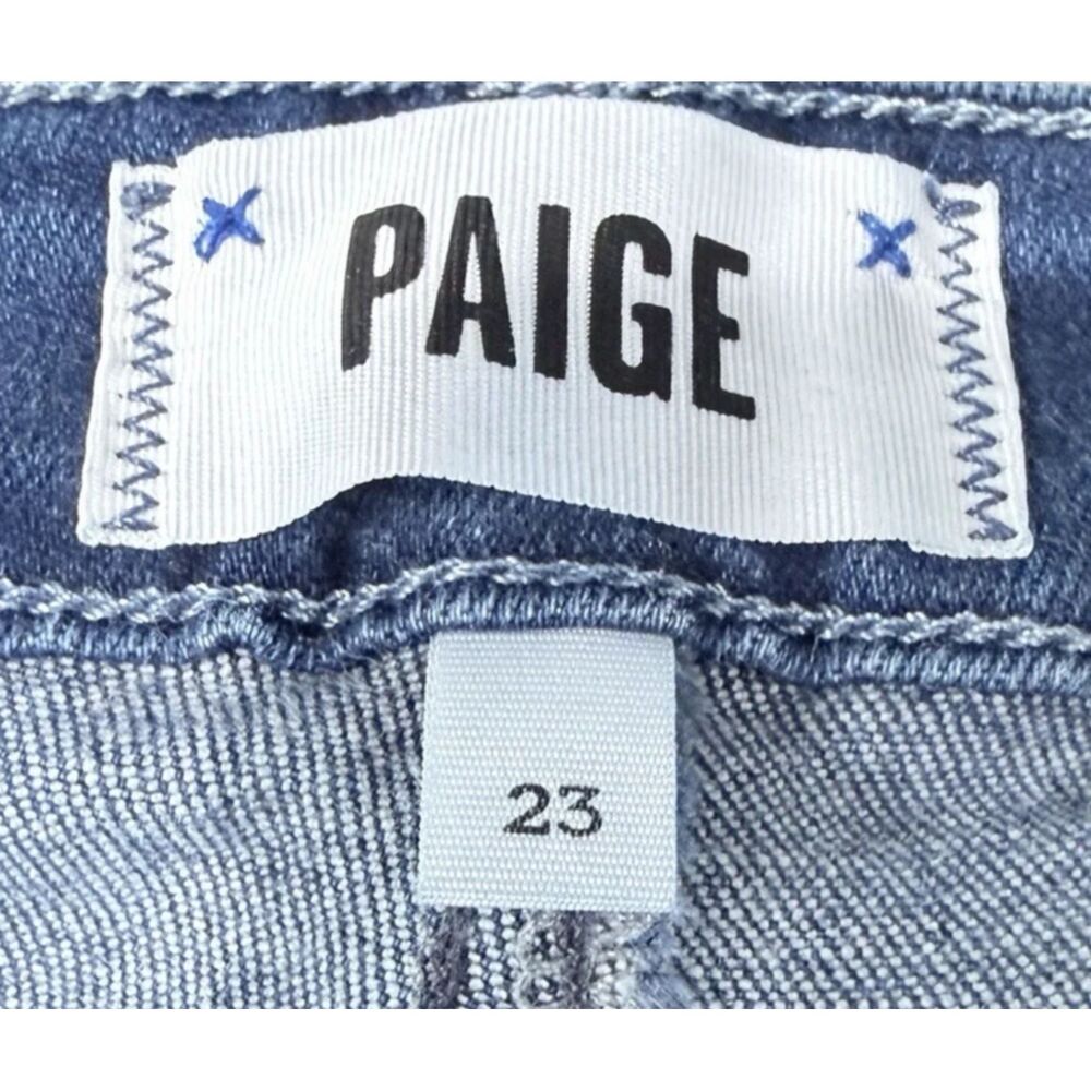 PAIGE Amber Straight Ankle Jeans Distressed Choppy Hem Womens 23 (Fit 24x27.5) - Picture 7 of 9